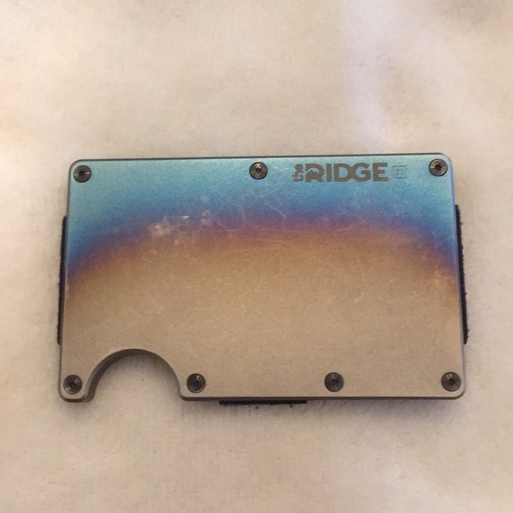 Ridge wallet Titanium burnt with money clip